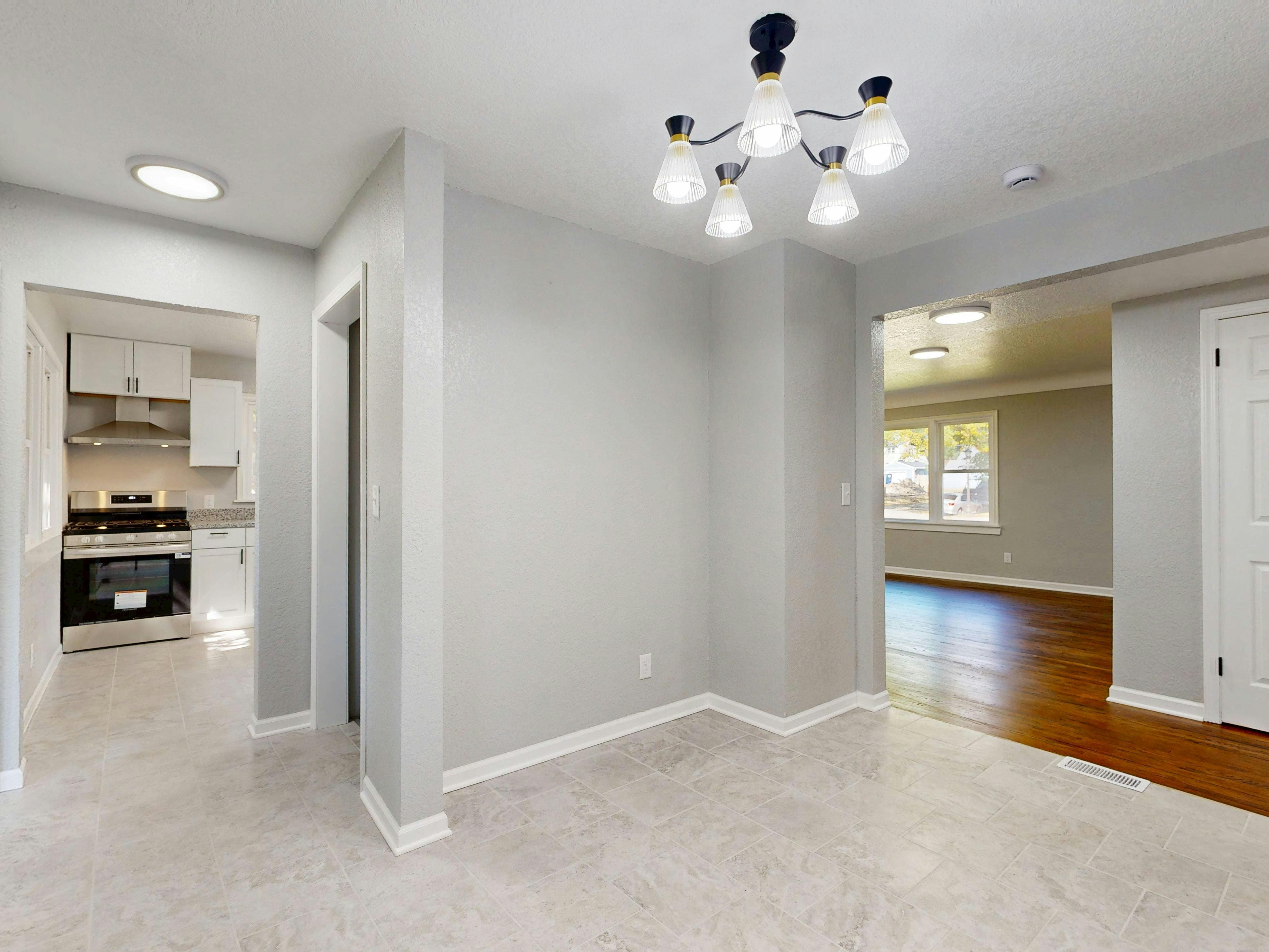 Remodeled bathroom with tile work