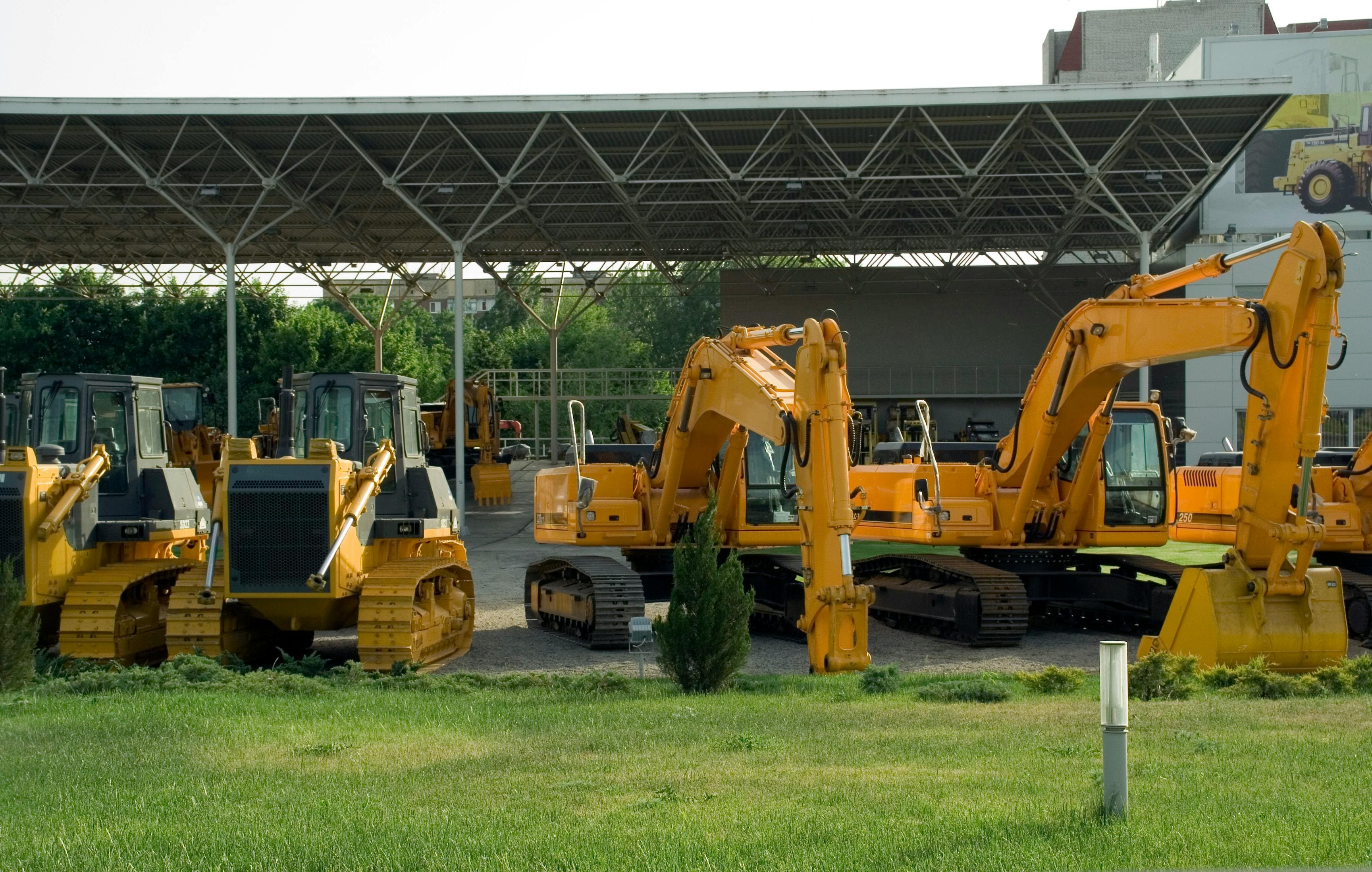 Skid steer grading lot