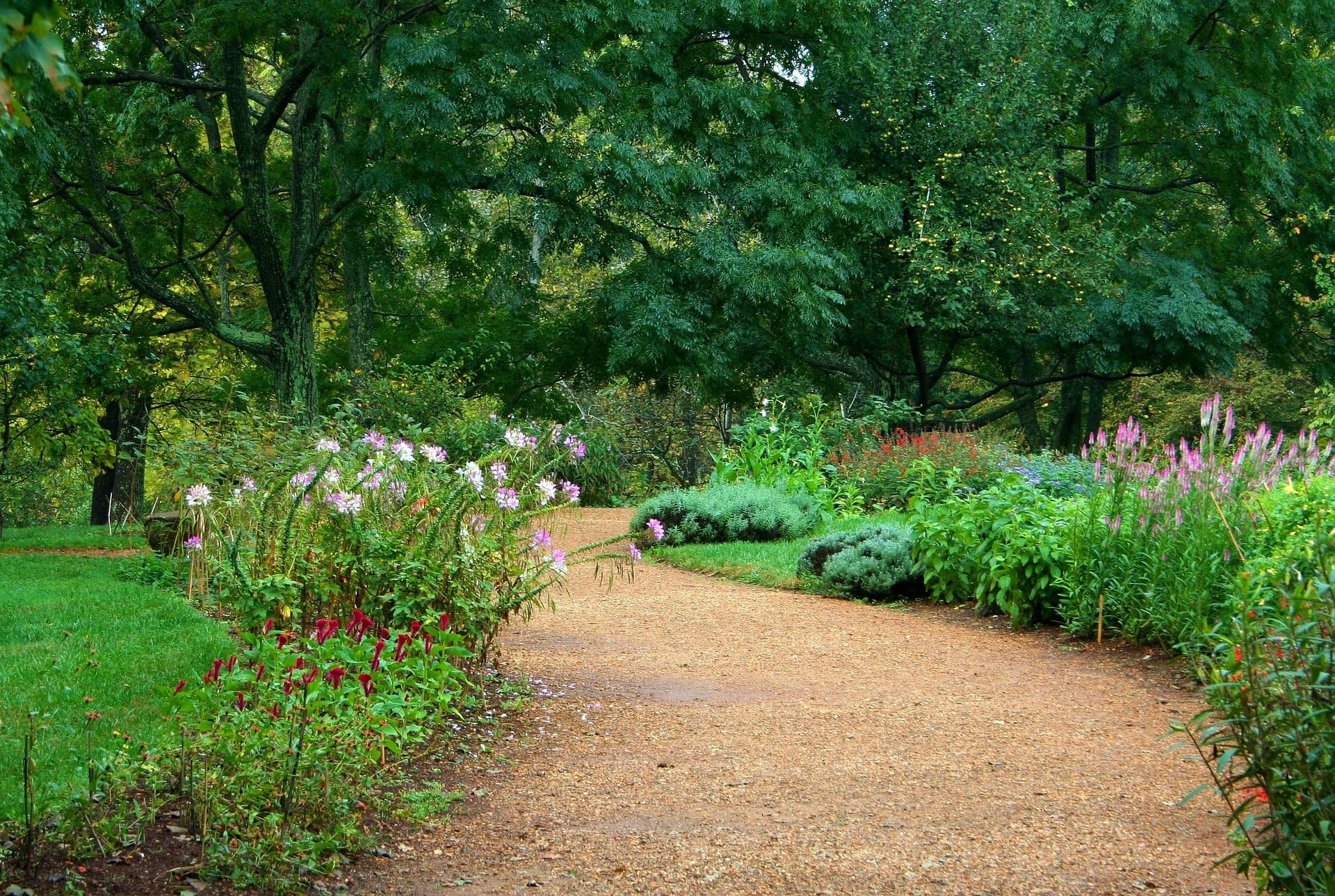 Rock landscaping around home